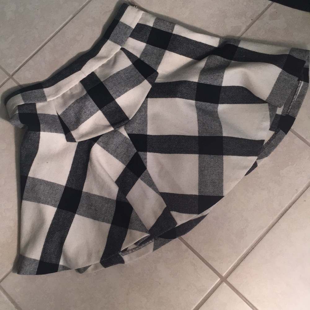Wool plaid skirt
